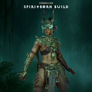 Diablo 4 Spiritborn character in action, wielding spiritual energy in a dynamic battle scene.